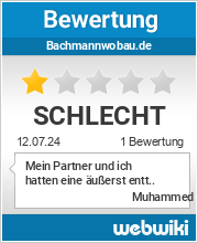 Bewertungen zu bachmannwobau.de