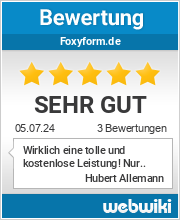 Bewertungen zu foxyform.de