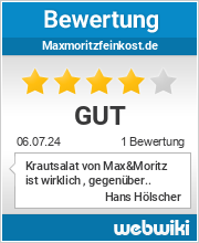 Bewertungen zu maxmoritzfeinkost.de