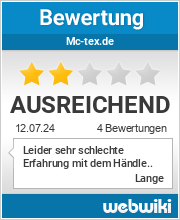 Bewertungen zu mc-tex.de