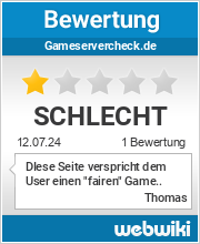 Bewertungen zu gameservercheck.de