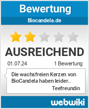 Bewertungen zu biocandela.de