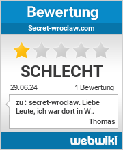 Bewertungen zu secret-wroclaw.com