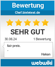 Bewertungen zu chef.bieletext.de