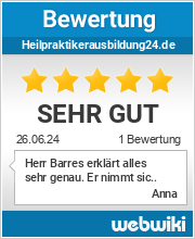 Bewertungen zu heilpraktikerausbildung24.de