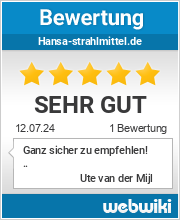 Bewertungen zu hansa-strahlmittel.de