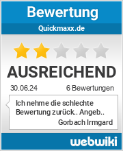 Bewertungen zu quickmaxx.de