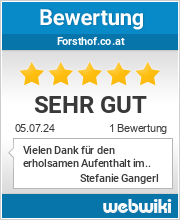 Bewertungen zu forsthof.co.at