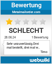 Bewertungen zu metalmailorder.com