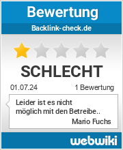 Bewertungen zu backlink-check.de