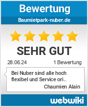 Bewertungen zu baumietpark-nuber.de