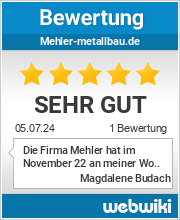 Bewertungen zu mehler-metallbau.de