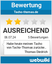 Bewertungen zu tacho-thomas.de