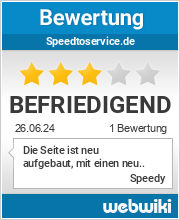 Bewertungen zu speedtoservice.de