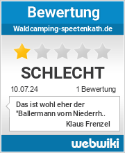 Bewertungen zu waldcamping-speetenkath.de