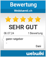 Bewertungen zu webbluemli.ch