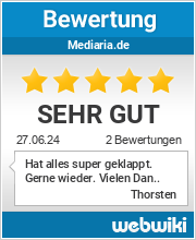 Bewertungen zu mediaria.de