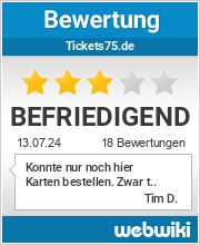 Bewertungen zu tickets75.de