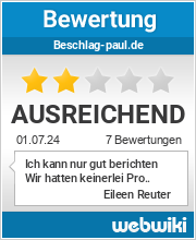 Bewertungen zu beschlag-paul.de