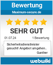 Bewertungen zu maximum-secure.de