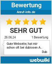 Bewertungen zu anruf-info.de