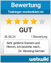 Bewertungen zu tuebinger-wochenblatt.de