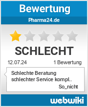 Bewertungen zu pharma24.de