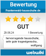 Bewertungen zu frankenwald-hausschuhe.de