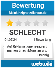 Bewertungen zu mainkinzignetzdienste.de