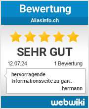 Bewertungen zu aliasinfo.ch