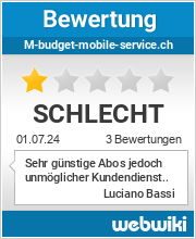 Bewertungen zu m-budget-mobile-service.ch