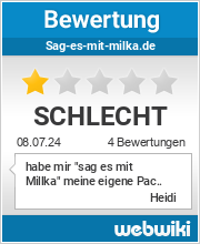 Bewertungen zu sag-es-mit-milka.de