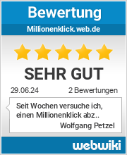 Bewertungen zu millionenklick.web.de