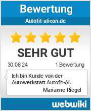Bewertungen zu autofit-alican.de