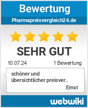 Bewertungen zu pharmapreisvergleich24.de