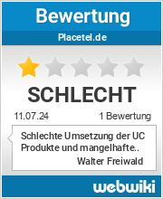 Bewertungen zu placetel.de