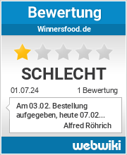 Bewertungen zu winnersfood.de