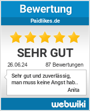 Bewertungen zu paidlikes.de