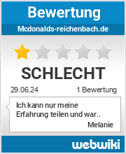 Bewertungen zu mcdonalds-reichenbach.de