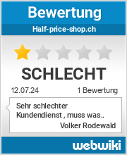 Bewertungen zu half-price-shop.ch