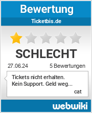 Bewertungen zu ticketbis.de