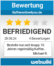 Bewertungen zu kaffeeonline4you.de