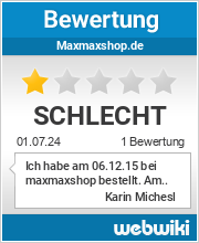 Bewertungen zu maxmaxshop.de
