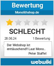 Bewertungen zu monolithshop.de
