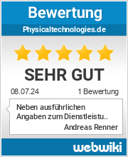 Bewertungen zu physicaltechnologies.de