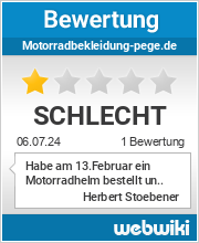 Bewertungen zu motorradbekleidung-pege.de