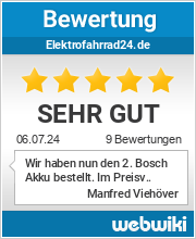 Bewertungen zu elektrofahrrad24.de