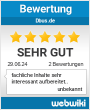 Bewertungen zu dbus.de