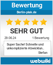 Bewertungen zu berlin-plak.de