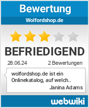 Bewertungen zu wolfordshop.de